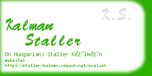 kalman staller business card